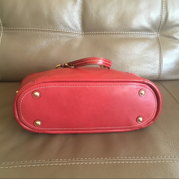Coach Red Leather Tote Shoulder Bag - Picture 4 of 8
